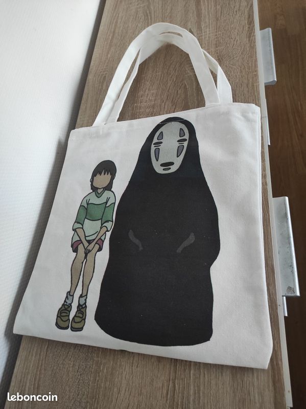 Tote bag blanc de Chihiro, sac double face de voyage de Chihiro de Hayao Miyazaki (image 6)