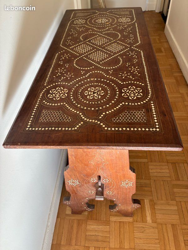 Élégante table arabe marquetée début XXe siècle (image 3)