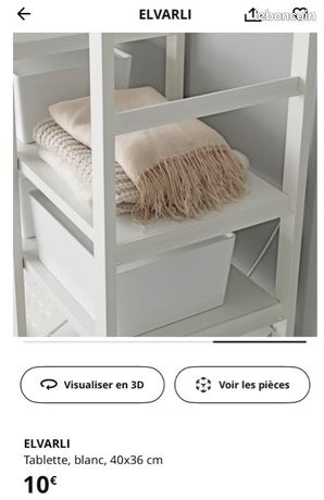 IKEA ELVARLI Étagère à chaussures Blanc 80 x 36 cm