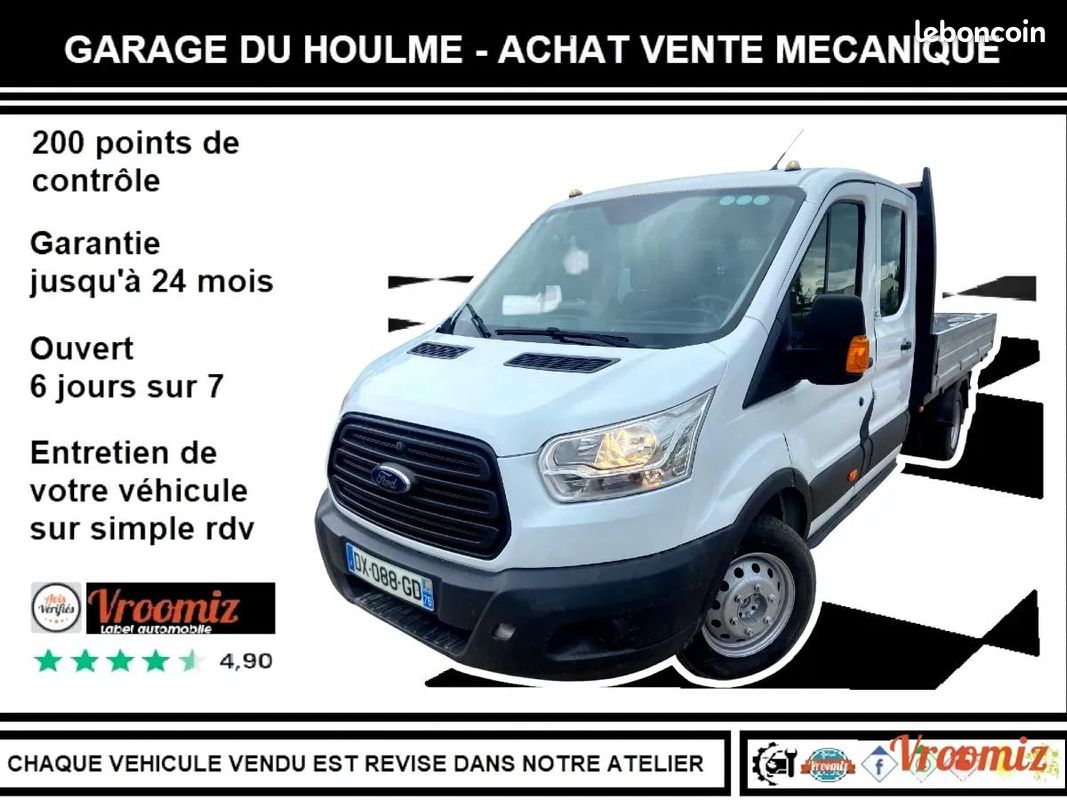 Ford Transit Vu 350EL TT9 PLATEAU CHASSIS DOUBLE CABINE 2.2 TDCI 155 FT (image 1)
