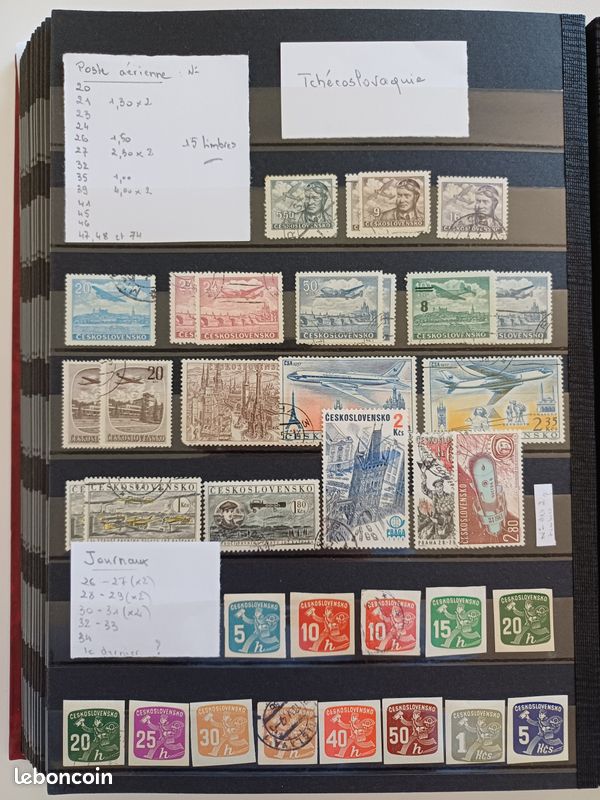 PHILATELIE TCHECOSLOVAQUIE lot de + de 300 timres neufs et oblitérés - Collection