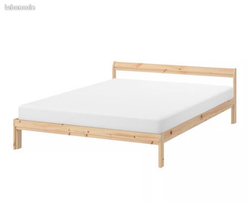 Vends lit double IKEA140x200 en pin - Ameublement