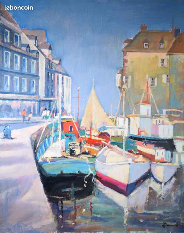 Guy Bénard - Le Port d'Honfleur huile sur toile (image 1)