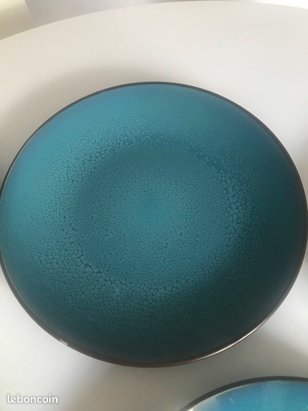Lot de 8 assiettes en grès bleu (image 5)