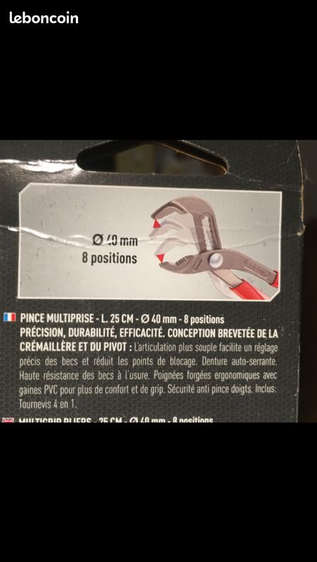 Facom 181A.25CPEPB Pince multiprise Taille (métrique) 41 mm 250 mm - Electronic France