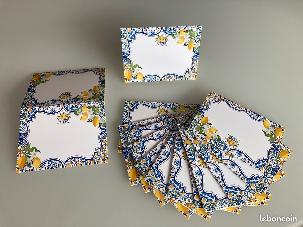 Cartes marque-place- Thème citron-NEUVES (image 1)
