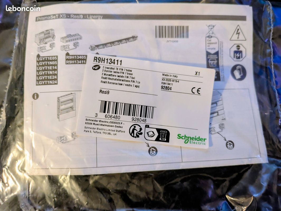 Bornier Phase + Neutre Schneider Resi9 Neuf - 1x35 + 6x16mm² (image 2)