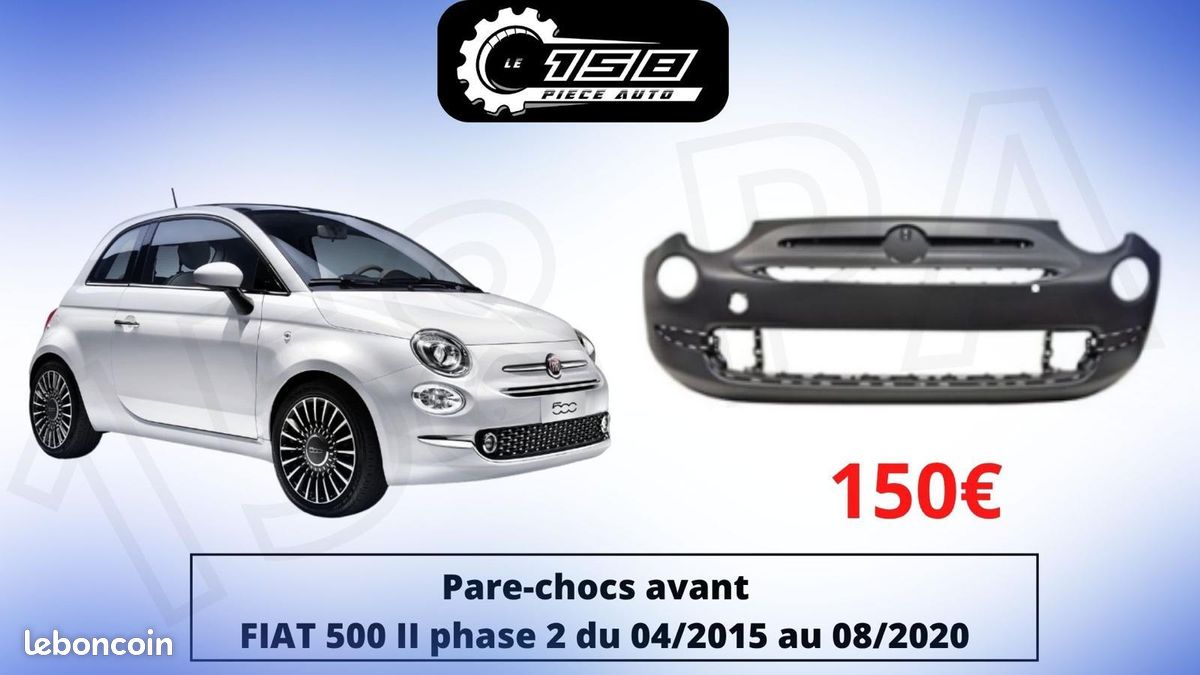 Pare-chocs Avant Pour Fiat 500 2007-2015 – Plastique ABS Noir – Garniture Légère – Améliore Le Style – Modèle Droit