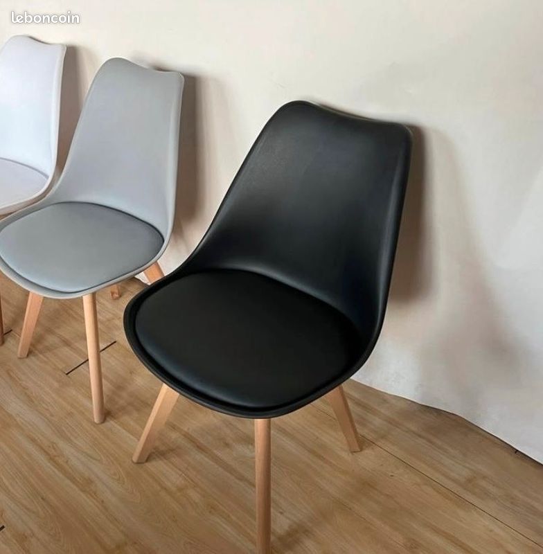 Chaise noir blanc gris neuves (image 17)