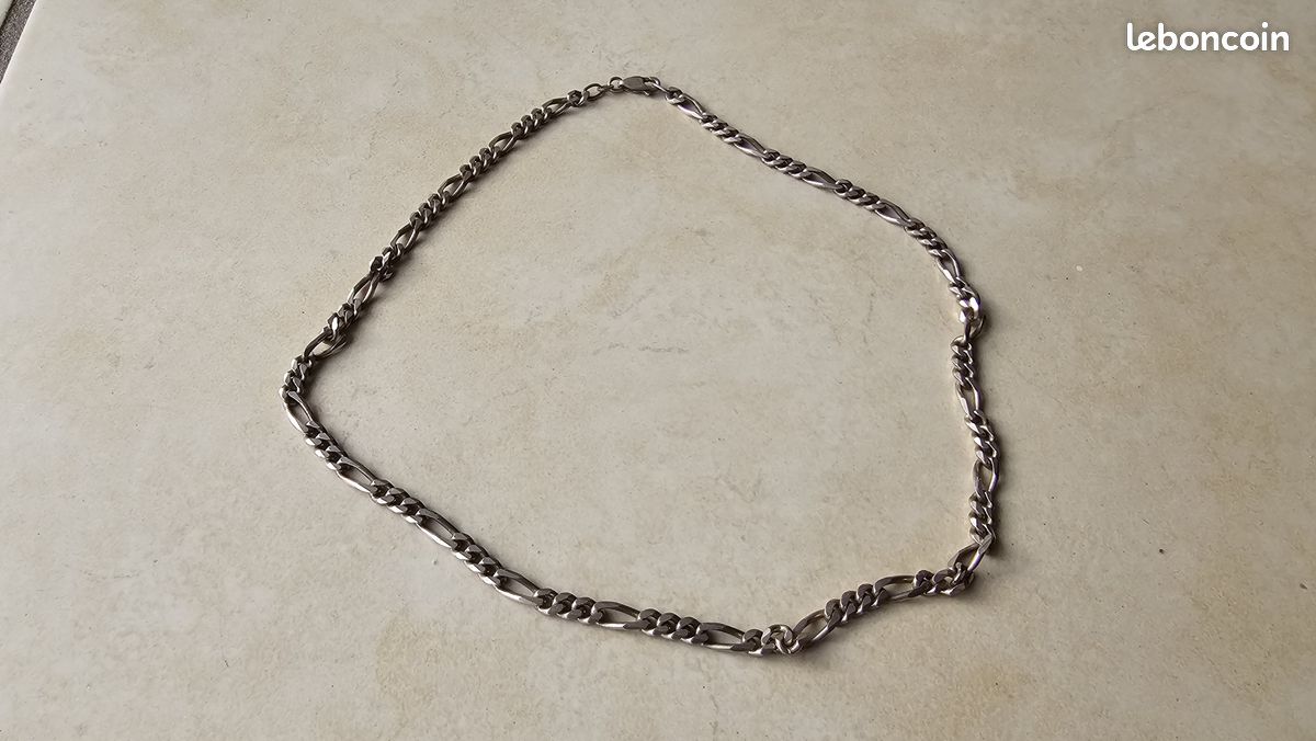 Chaîne En Argent Sterling 925 Vintage - Signée - Poids 9,76 G - Bijou Raffiné Occasion