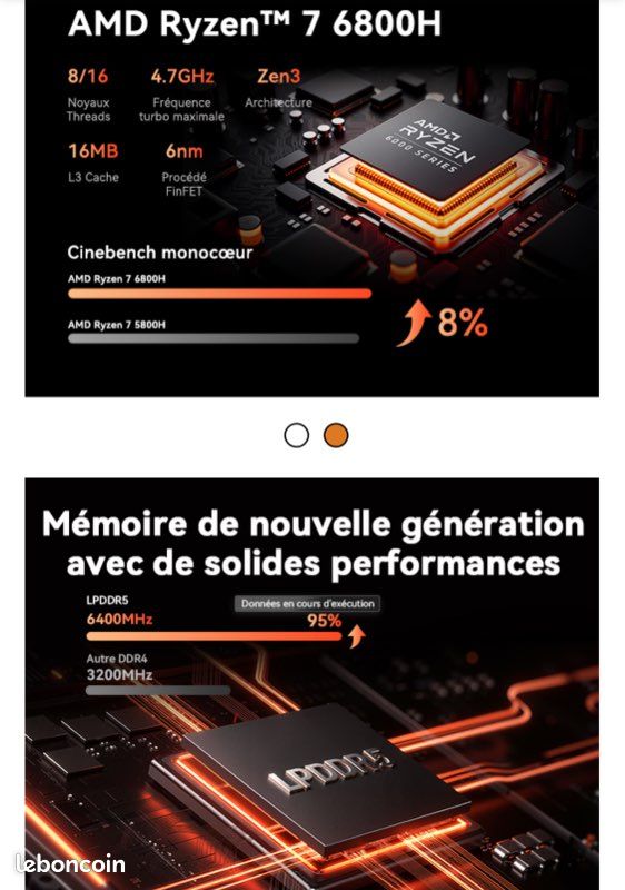 Matrix Mini M1 Mini PC - AMD Ryzen 7 6800H (8C/16T, jusqu'à 4,7 GHz), Mini Ordinateur de Bureau 16Go LPDDR5 512Go M.2 SSD, Mini Computer avec Écran Triple écran 4K/ WiFi 6/ BT 5.2/ W11 Pro (image 11)