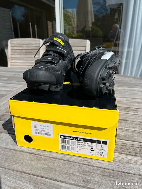 Chaussures Vélo VTT Exustar Falcon Homme, Taille 43 EU, Noir Et Jaune, Simili Cuir, état Occasion