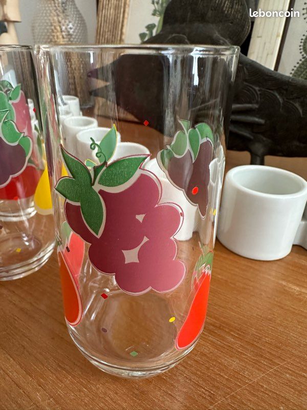 3 verres orangeade seventies pomme poire fraise (image 4)