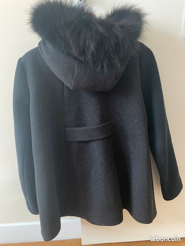 Manteau court Maje gris/noir Vêtements