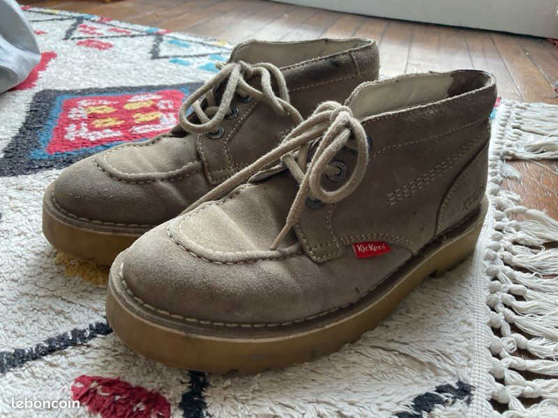 Kickers En Cuir Vintage – Fabriquées En France, Taille 39 Femme