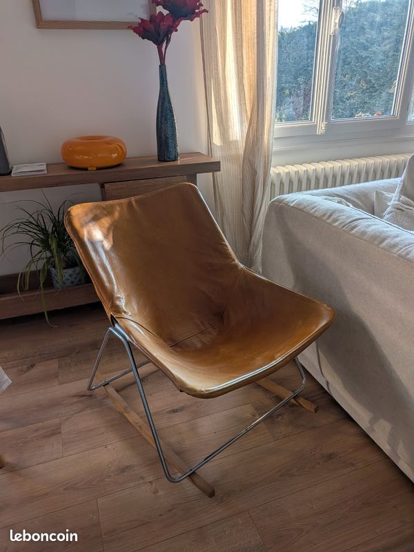 Fauteuil à bascule en cuir (image 4)