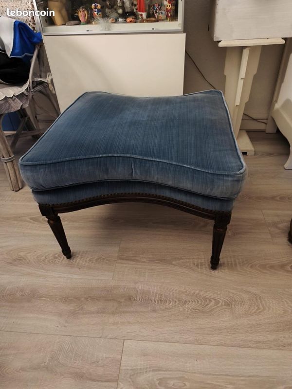 Pouf Ancien Fait Main – Marocain Carré 55cm, Assise Basse Vintage
