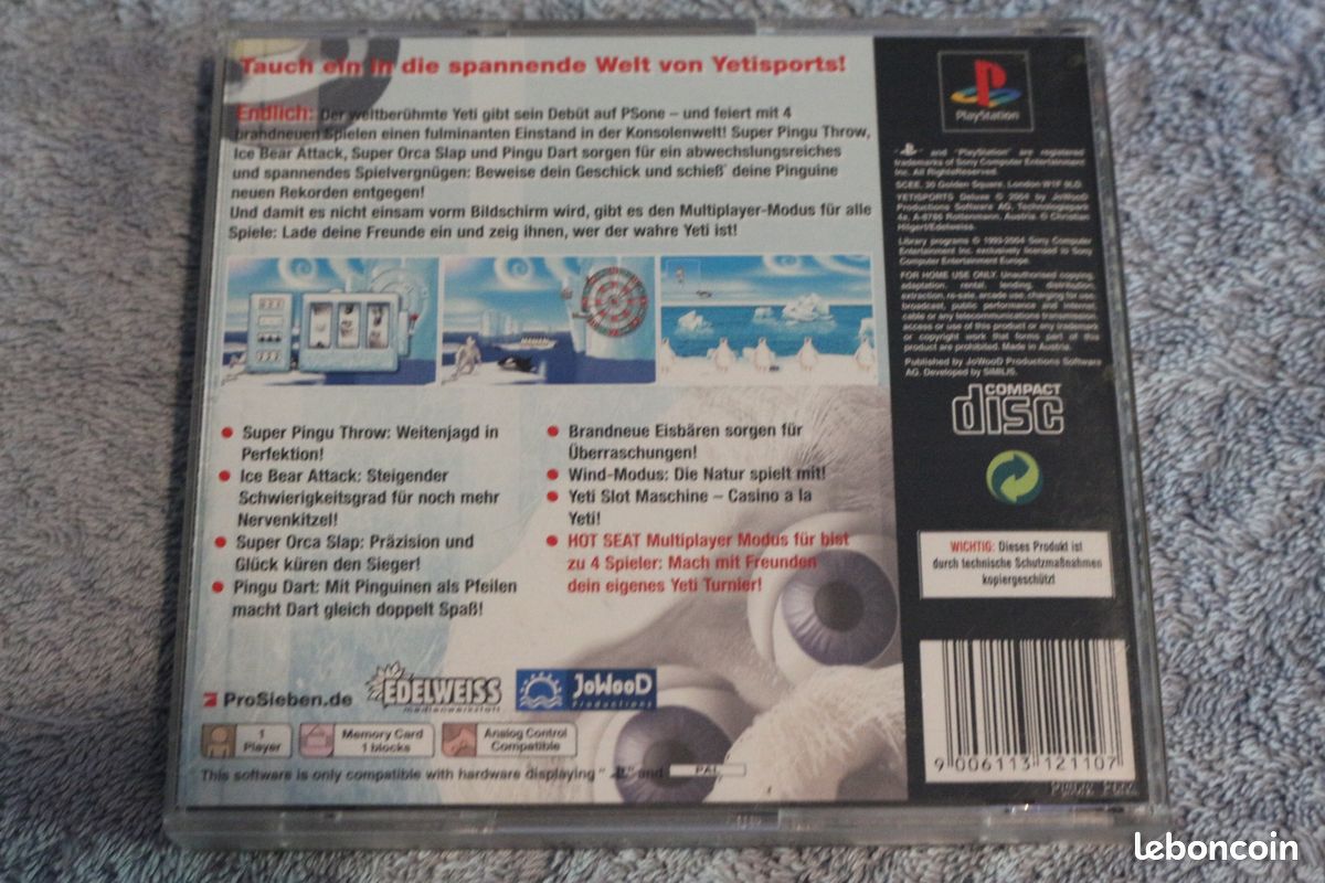 YETI SPORTS PLAYSTATION 1 PS1 NEUF BLISTER RARE