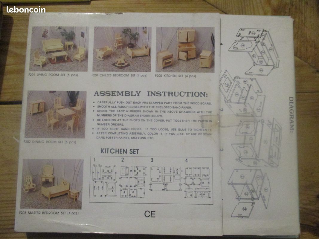 Lot kit meuble en bois pour maison de poupée (neuf) (PAZ) (image 7)