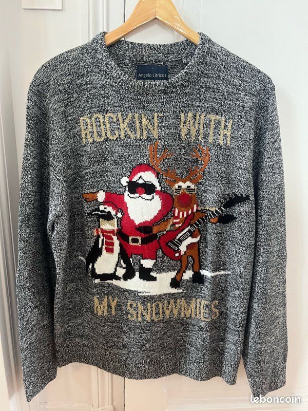 Pull Noel Rock Pull De Noël Pour Femme Lumineux LED Père Noël