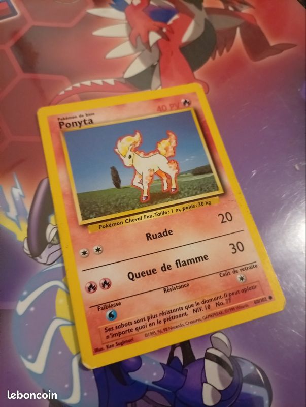 1995 ponyta pokemon card Original Vintage Ponyta Pokmon 60/102 Base Set Keepsake Greeting Card