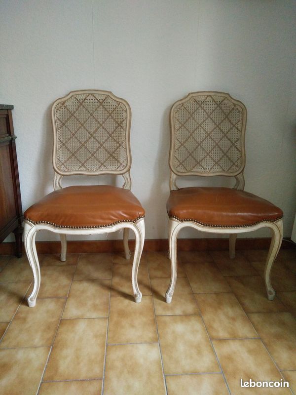 Ensemble / lot de 6 chaises de style Régence / Louis XV de qualité (image 4)