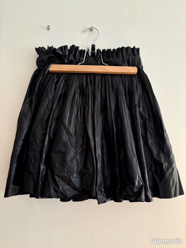 Jupe Midi Plissée Zara Noir Taille XS – Femme – Taille élastiquée