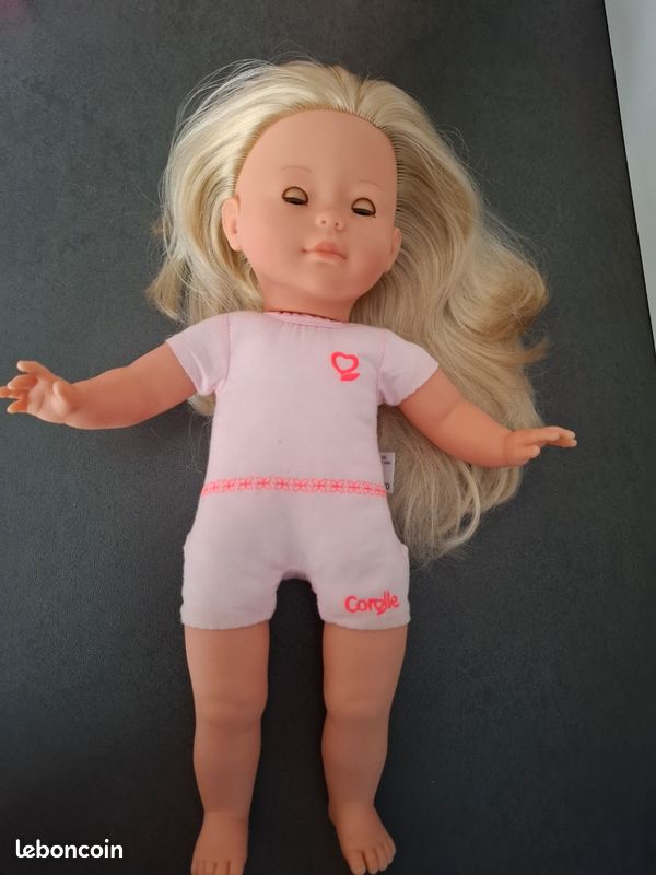 Poupée Corolle 36 Cm – édition 2004, Cheveux Blonds, Tenue Complète Manteau Rose, Vintage