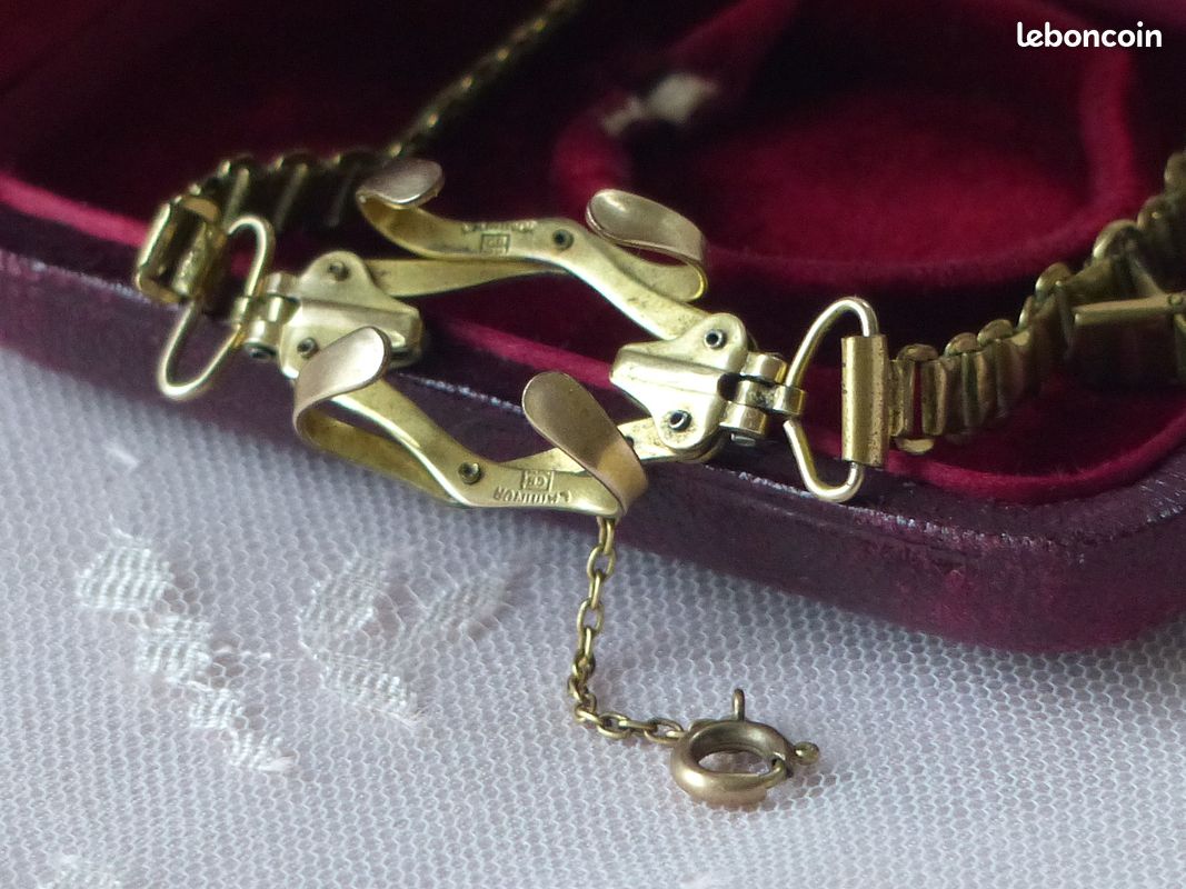 Bracelet De Montre Ancien LAMINOR - Plaque Or - Cadran Chiffres Arabes - Mécanique Manuelle - Occasion