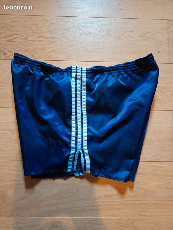Short Vintage AS Sport Années 80 - Polyamide - Noir Et Vert - Taille 95 / L