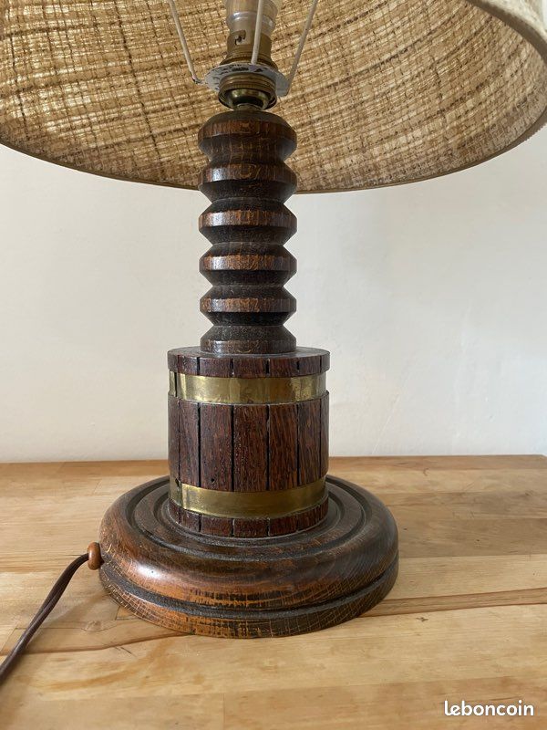 Lampe vintage en bois (image 3)