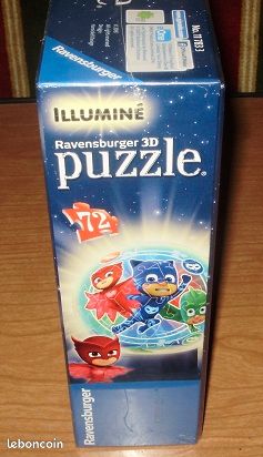 Puzzle 3D Ball Terre Ravensburger – 72 Pièces Numérotées, Socle Lumineux LED, Easyclick Sans Colle – Dès 6 Ans, Diamètre 13 Cm