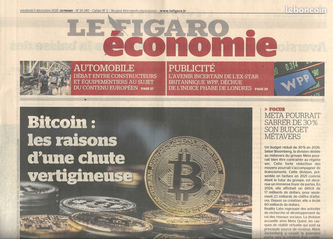 LE FIGARO-05 DECEMBRE 2025-Christophe GLEIZES+FIGARO économie:BITCOIN+FIGARO  et vous:: COLOMBEY LES DEUX EGLISES_DE GAULLE + FIGARO ENTREPRENEURS :  IA,Facturation,fiscalité 2026 - Livres