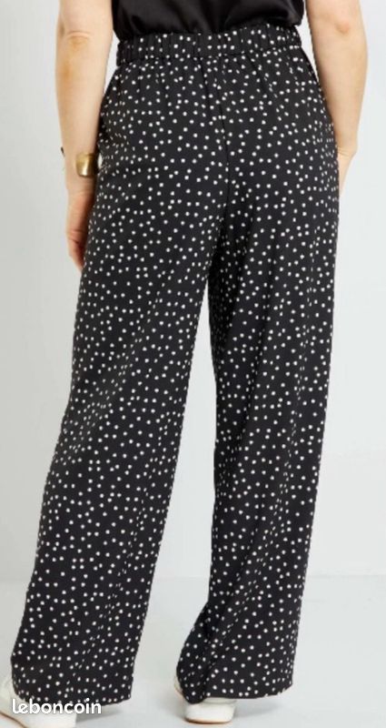 Pantalon a pois et jambe large taille 40 (image 2)