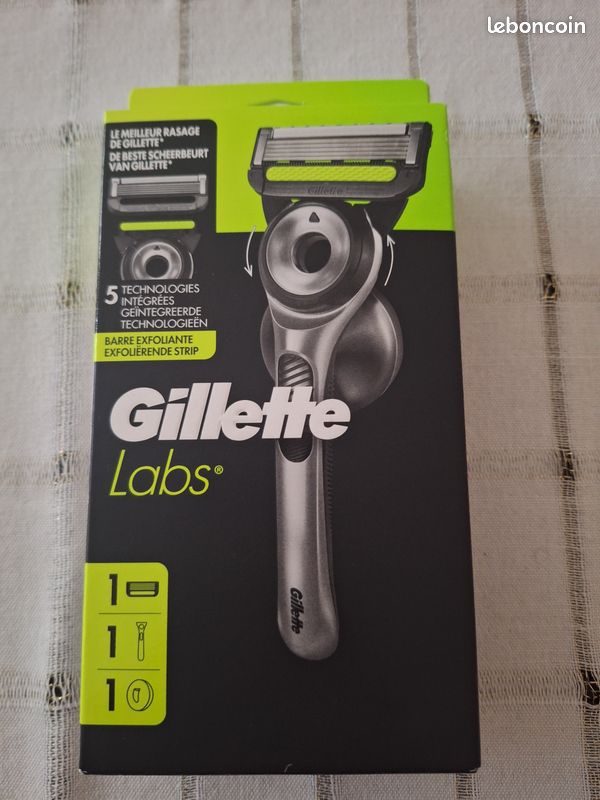 Rasoir Gillette Labs 5 Lames Avec Barre Exfoliante Et Support Magnétique Gris - Neuf Sous Blister