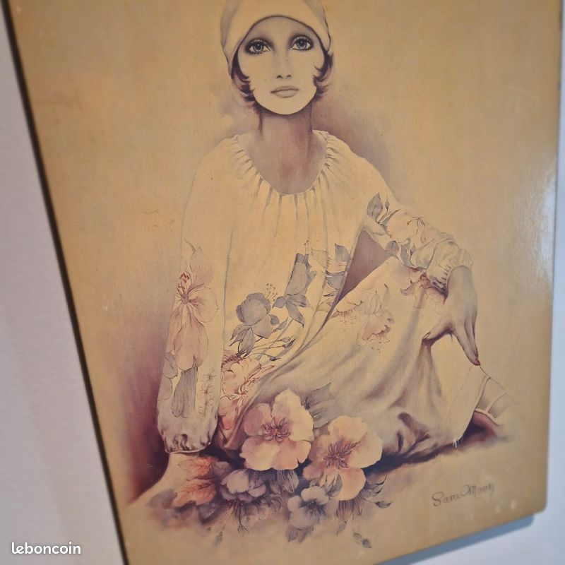 Carte Postale Vintage Sara Moon - Portrait Femme Carmen, Style Glamour Années 80