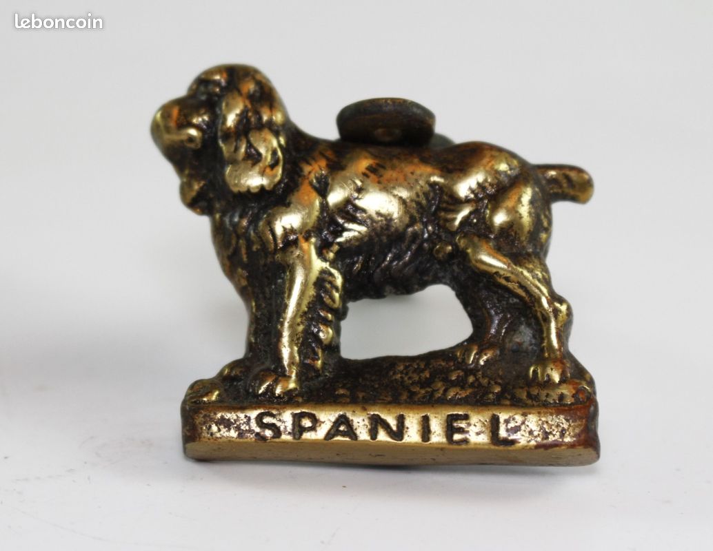 Heurtoir de porte chiens en bronze ou laiton doré (image 2)