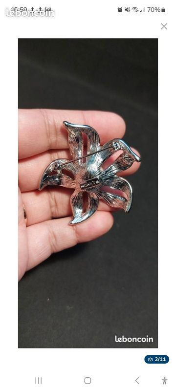Broche Vintage Porcelaine Et Métal – Scène Champêtre, Bijou Fantaisie