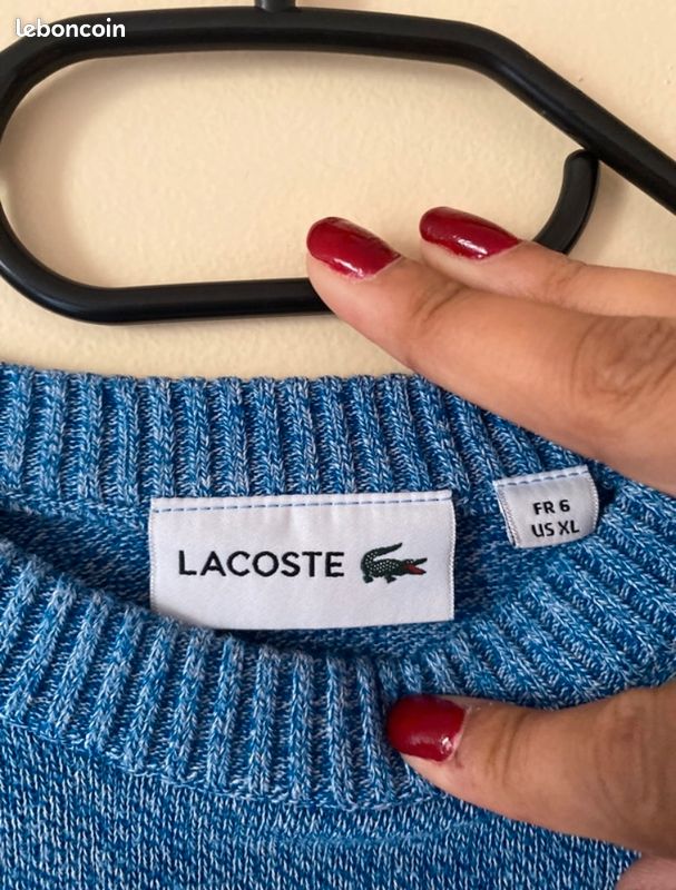 Vêtements Pull Fin Lacoste Pull Homme Vêtement Large Fin Rayé Bleu