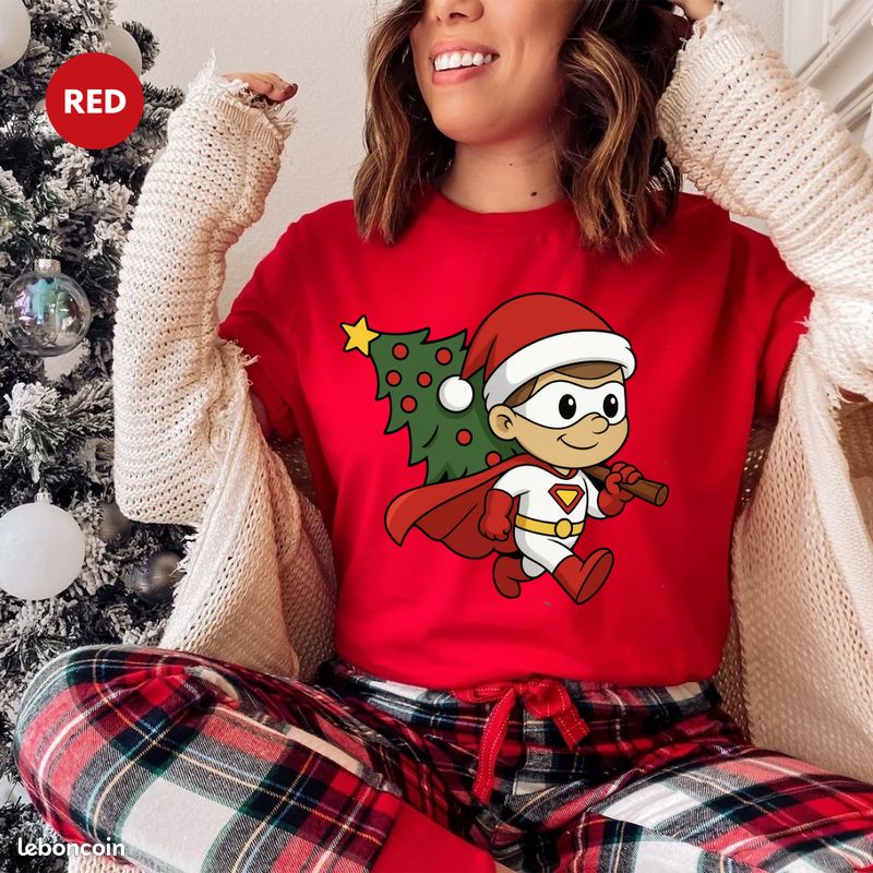 Sweat-shirt Enfant « Joyeux Noël » – Col Rond, Motif Festif, Idéal Pour Les Fêtes Et Le Quotidien, Tailles 3 à 10 Ans