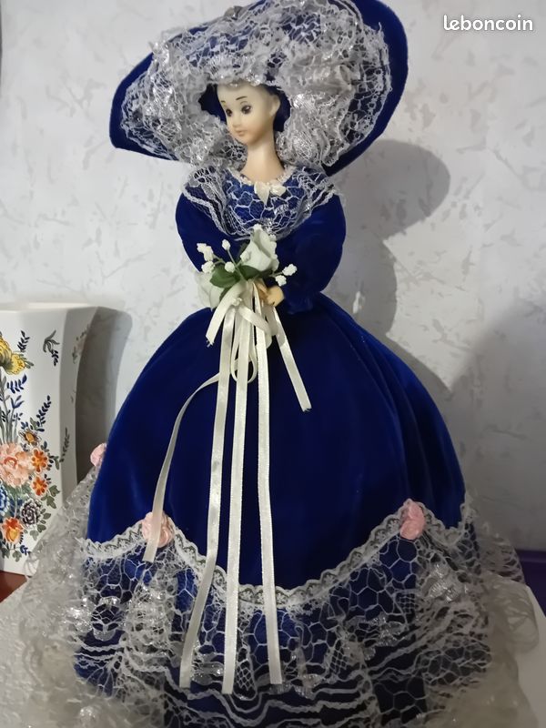 Ancienne Jolie Grande Poupée 75 Cm Robe Fleuri et Sac Noté ELVE SL
