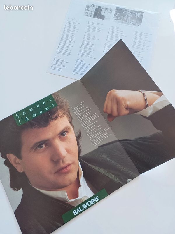 Vinyle Daniel Balavoine – Sauver l’amour (Pressage original 1985) – Avec tous les cris les SOS, L’Aziza … (image 2)