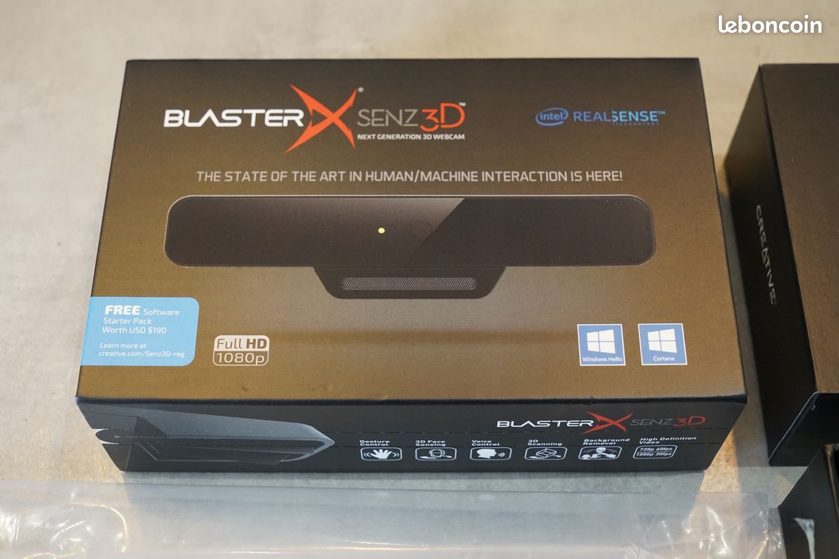 Webcam Creative BlasterX Senz3D neuve Windows Hello 1080p