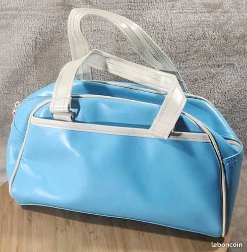 Sac A Main Blanc Claire Et Blanc 2 Poignée Vintage 2 pochettes Cuir ?? (image 1)