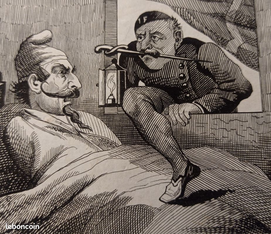 Gravure ancienne caricature Napoléon III (image 2)