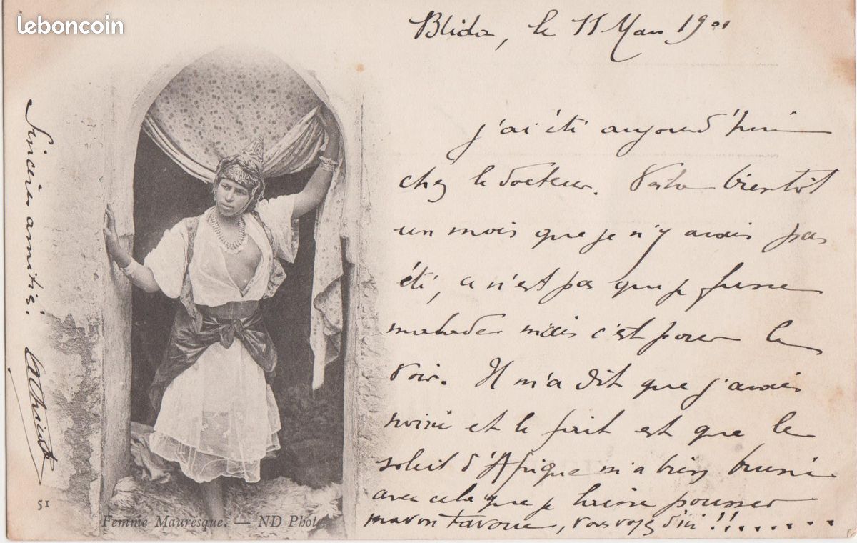 Algérie, Blida, Femme Mauresque au sein nu 1901 - Collection