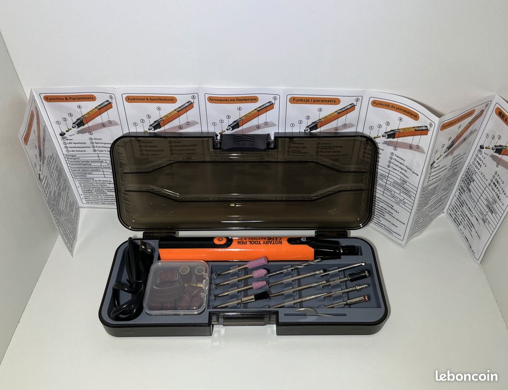 Acheter Mini outil rotatif sans fil, Kit d'outils rotatifs rechargeables à 3 vitesses 5V avec 4 embouts de meulage, chargement USB