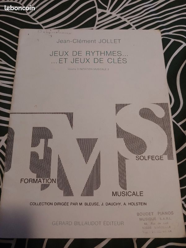 Jeux de rythmes et jeux de clés volume 3 Jollet Billaudot (image 1)