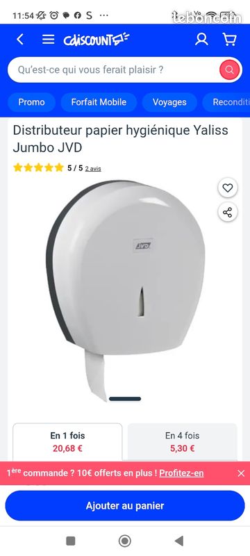 Distributeur de papier toilette en rouleau (image 1)