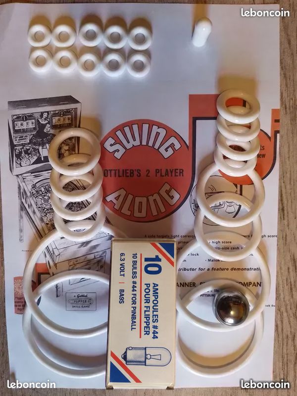 Flipper. Gottlieb -swing along-kit complet-elastiques bille ampoules (image 1)